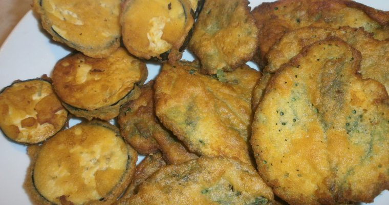 borragine e melanzane in pastella di mais