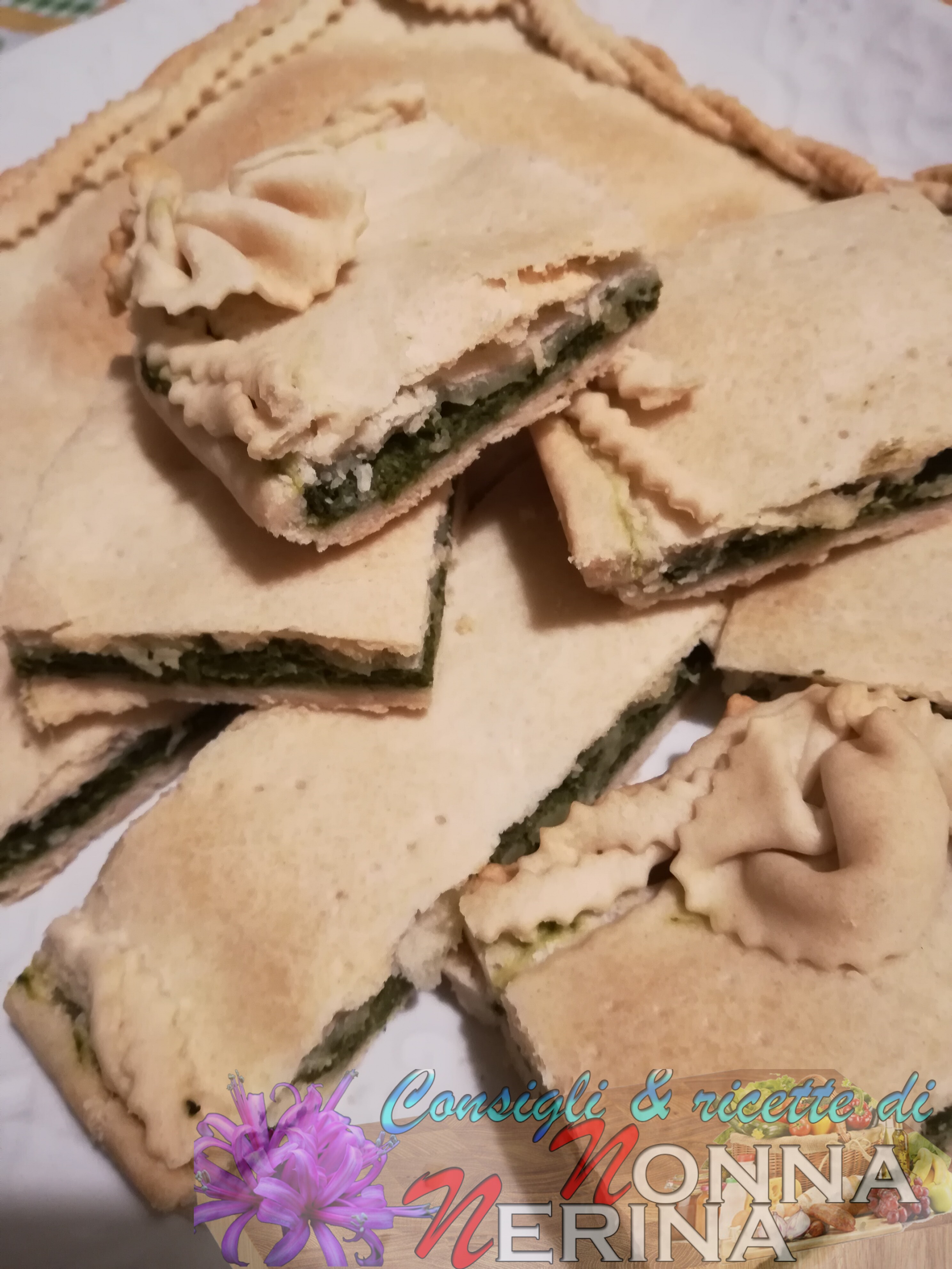 TORTA DI PASTA AL VINO AGLI SPINACI