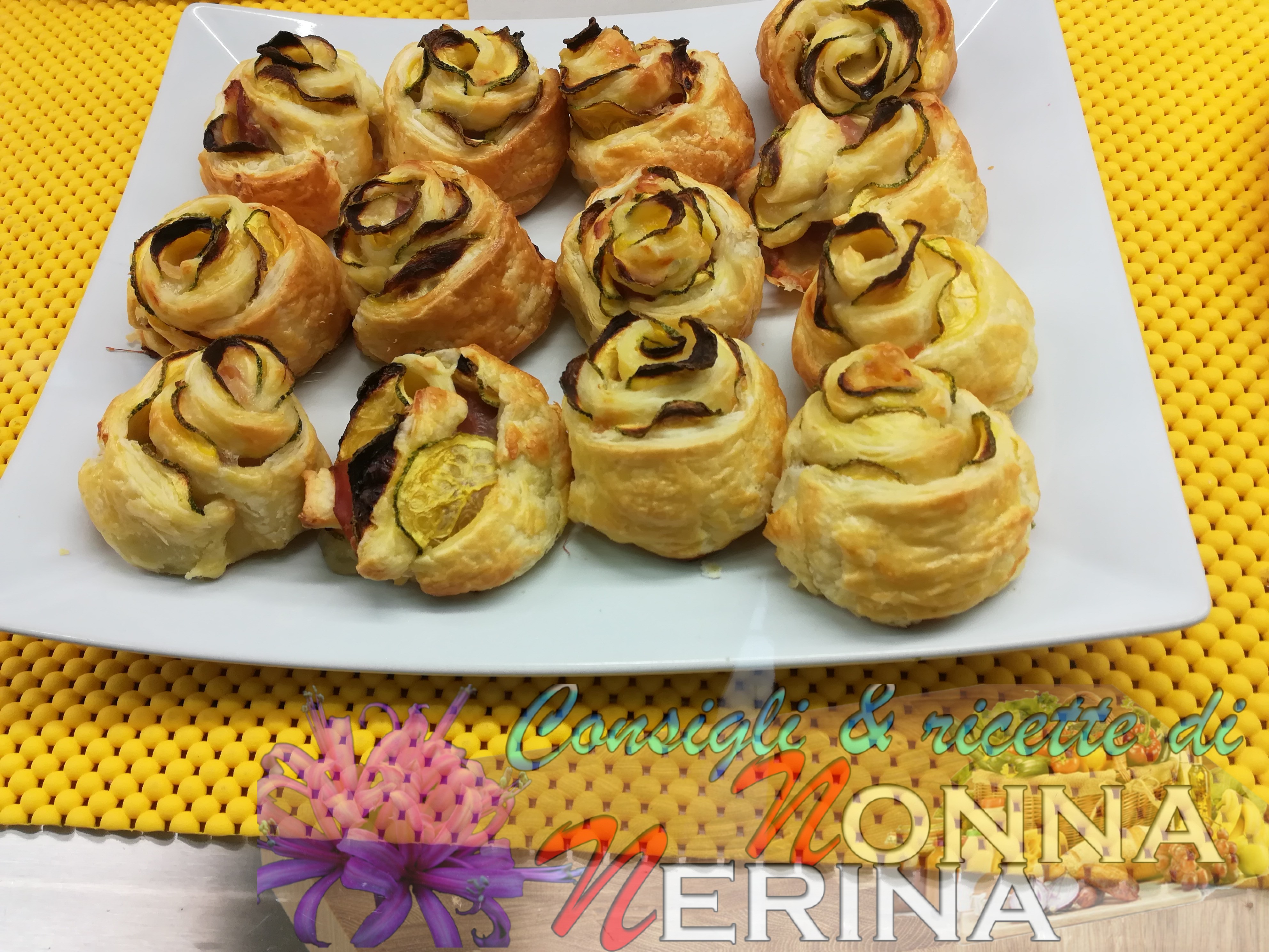 ROSE DI PASTA SFOGLIA CON ZUCCHINE